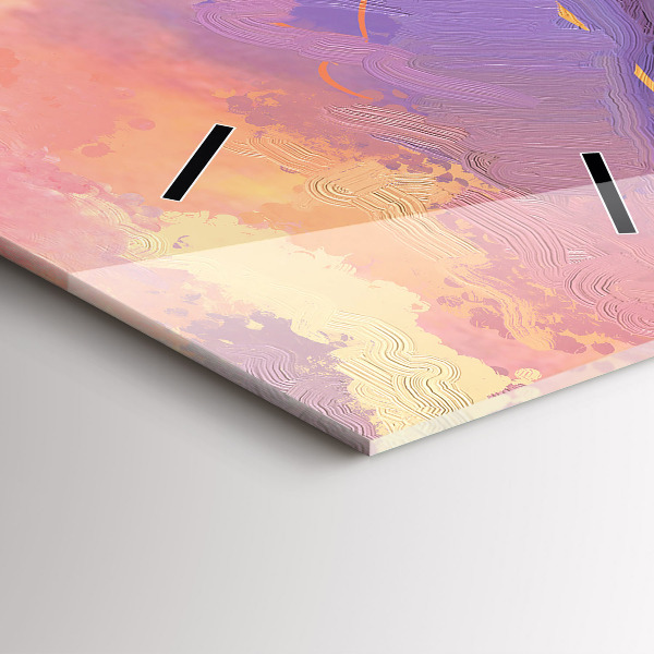 Ceas vertical de perete din sticlă Peisaj de natură și flori