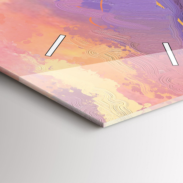 Ceas vertical de perete din sticlă Peisaj de natură și flori