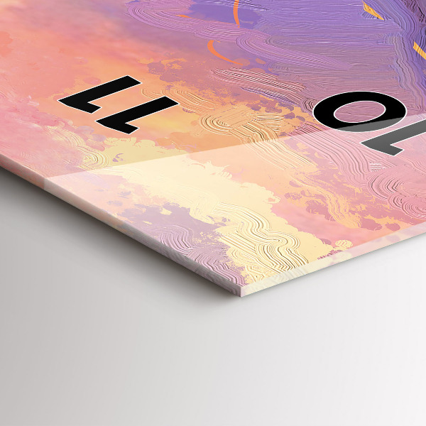 Ceas vertical de perete din sticlă Peisaj de natură și flori