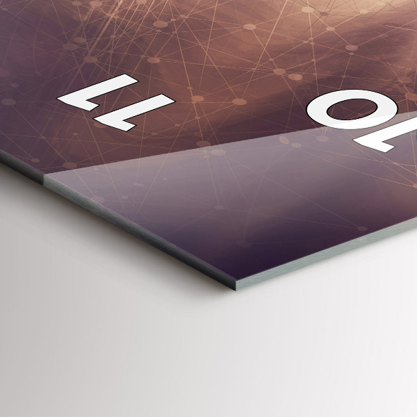 Ceas vertical de perete din sticlă Mecanism abstract