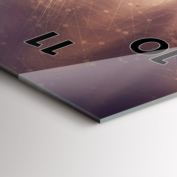 Ceas vertical de perete din sticlă Mecanism abstract