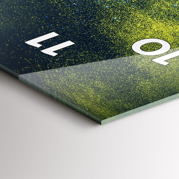 Ceas vertical de perete din sticlă Papagal colorat