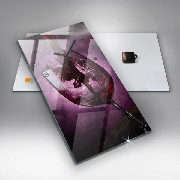 Ceas vertical de perete din sticlă pahar de vin