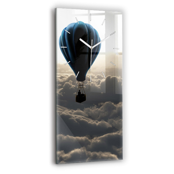 Ceas vertical de perete din sticlă Balon pe cer