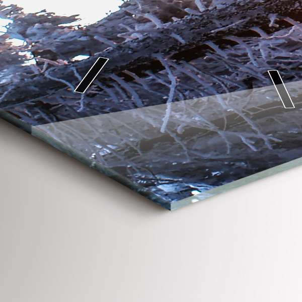 Ceas vertical de perete din sticlă Apus de soare din pădure