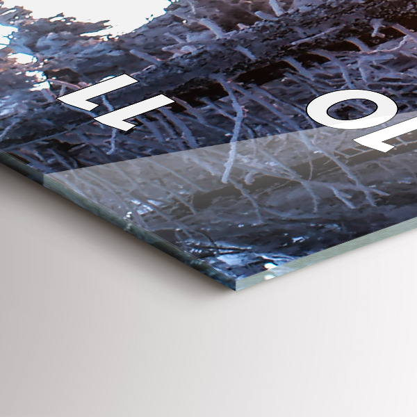 Ceas vertical de perete din sticlă Apus de soare din pădure