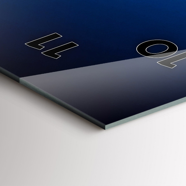 Ceas vertical de perete din sticlă Avion și nori