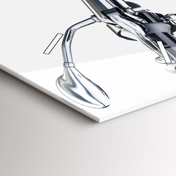 Ceas vertical de perete din sticlă Motocicletă neagră