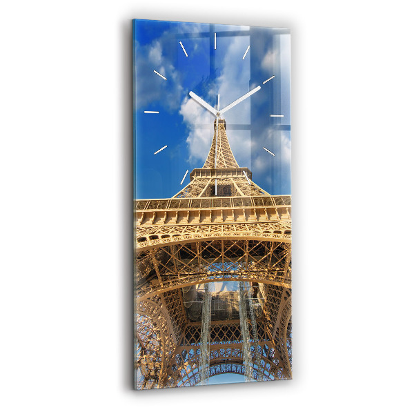 Ceas vertical de perete din sticlă Turnul Eiffel din Franța