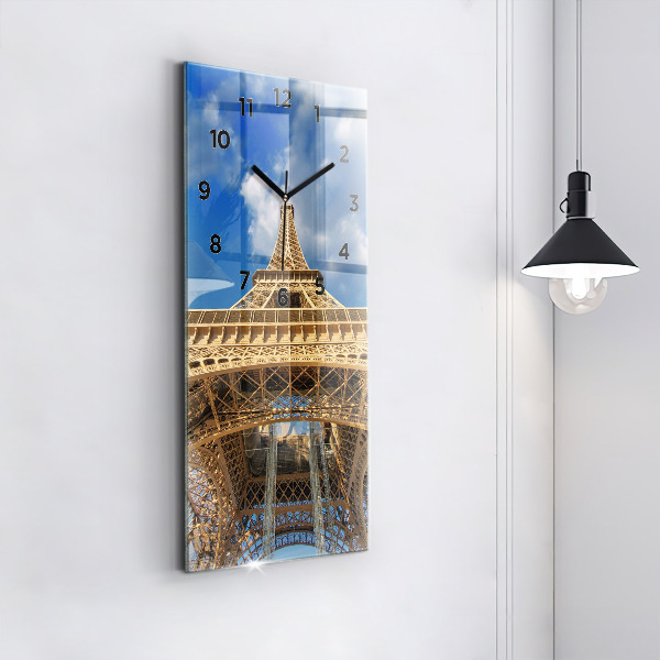 Ceas vertical de perete din sticlă Turnul Eiffel din Franța