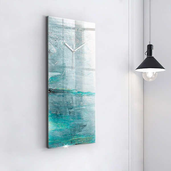 Ceas vertical de perete din sticlă Abstracția texturii uleiului