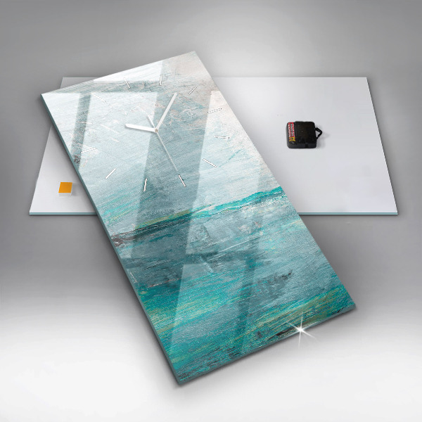 Ceas vertical de perete din sticlă Abstracția texturii uleiului