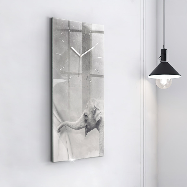 Ceas vertical de perete din sticlă Elefant