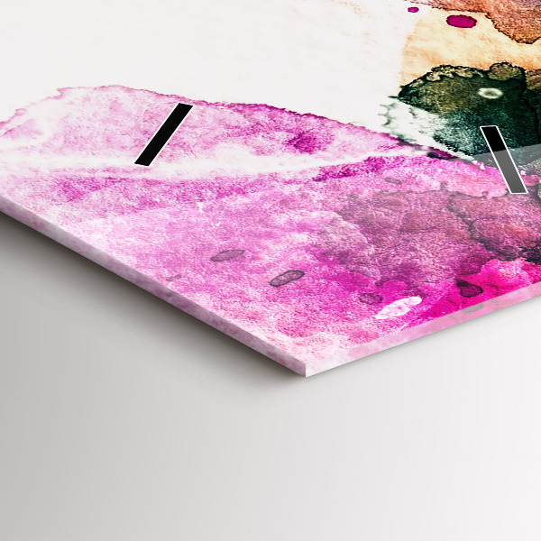 Ceas vertical de perete din sticlă Față de femeie abstractă