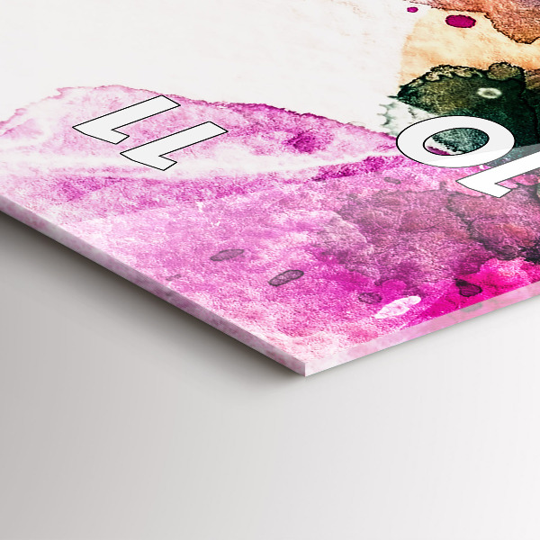 Ceas vertical de perete din sticlă Față de femeie abstractă