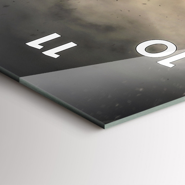 Ceas vertical de perete din sticlă Pumnii Puterea Puterea