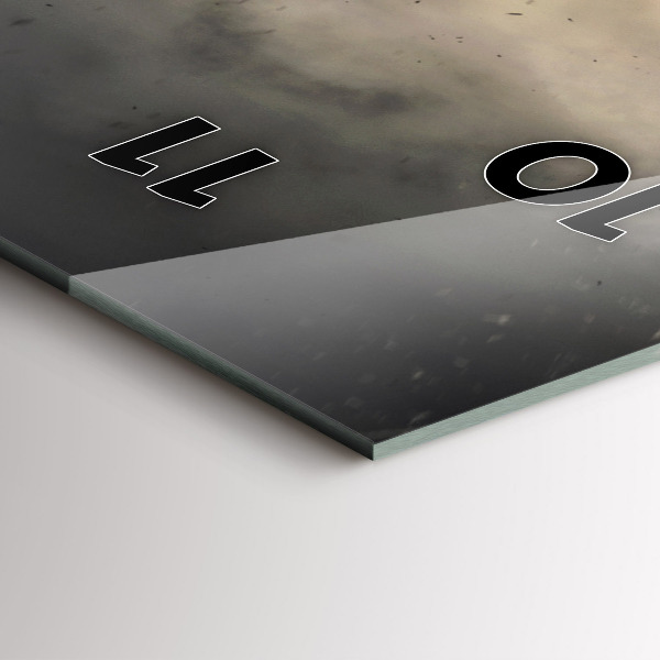 Ceas vertical de perete din sticlă Pumnii Puterea Puterea