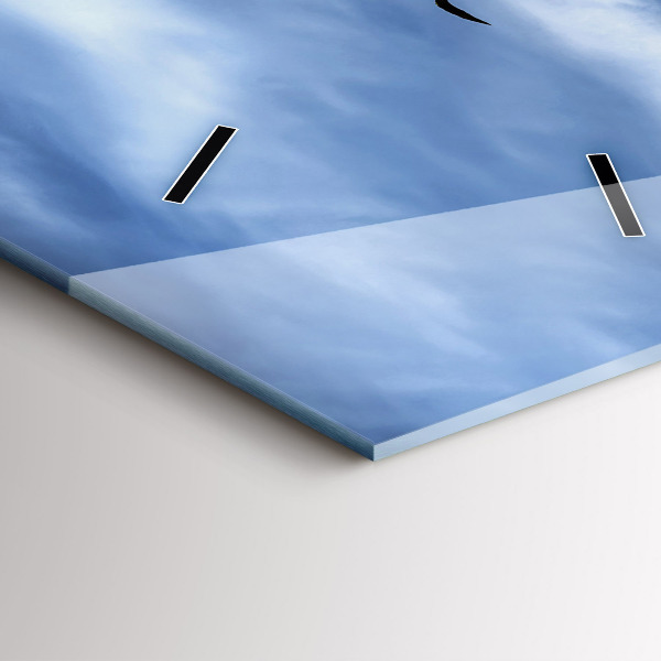 Ceas vertical de perete din sticlă Lacul Apus de soare