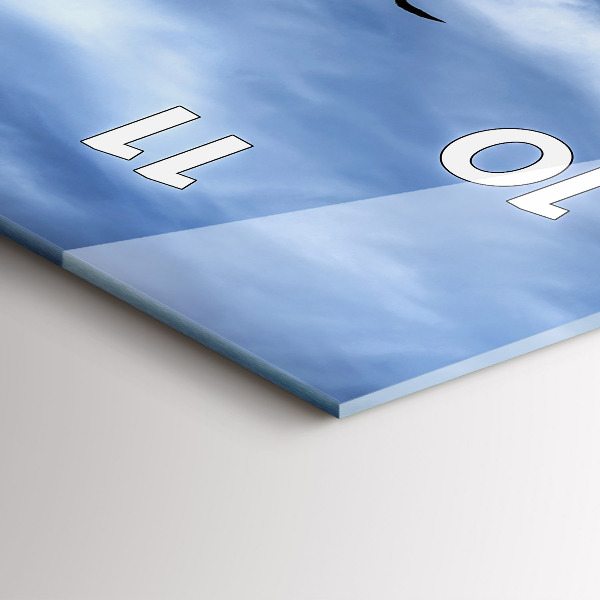 Ceas vertical de perete din sticlă Lacul Apus de soare