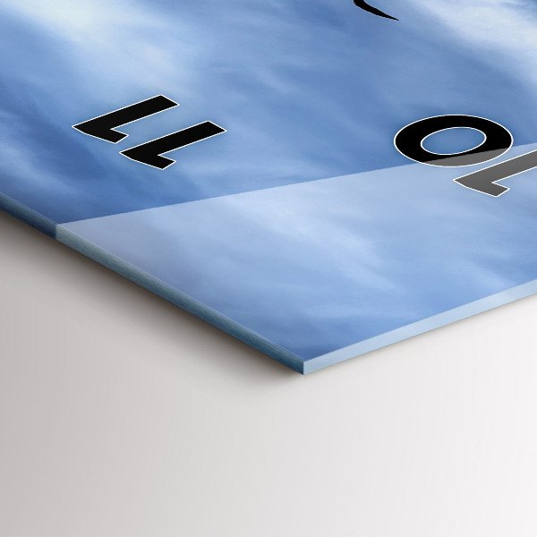 Ceas vertical de perete din sticlă Lacul Apus de soare