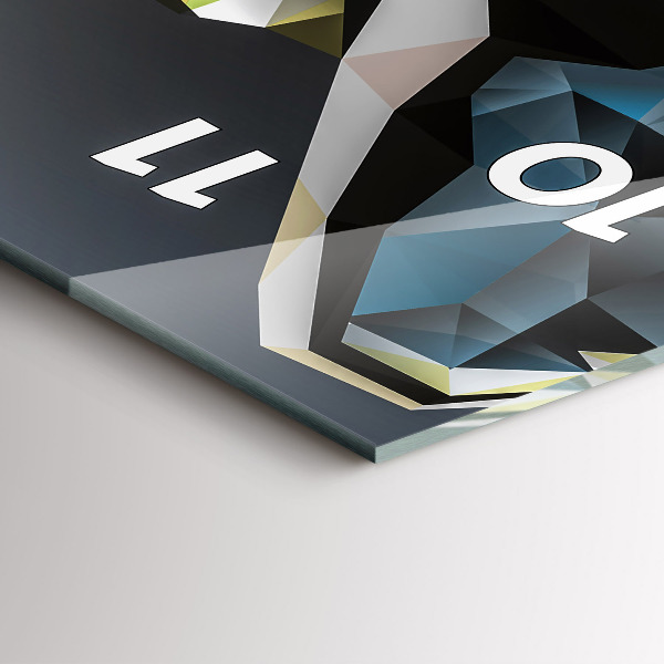 Ceas vertical de perete din sticlă Cap de lup