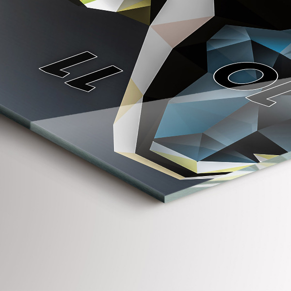 Ceas vertical de perete din sticlă Cap de lup