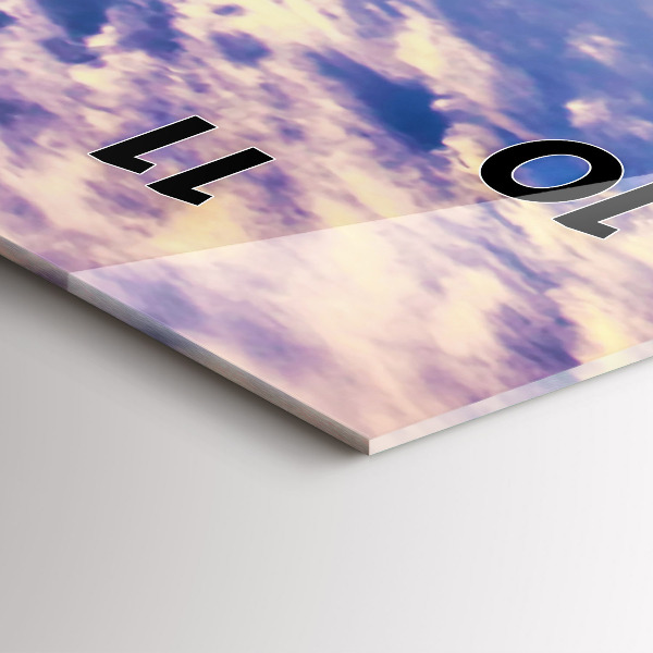 Ceas vertical de perete din sticlă Apus de soare New York