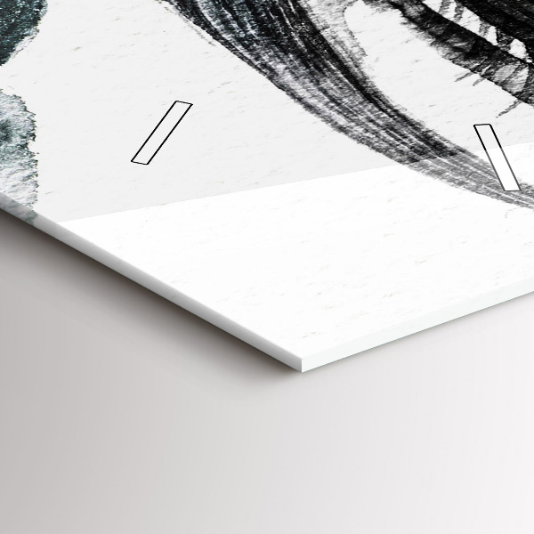 Ceas vertical de perete din sticlă Portret de femeie cu buze roșii