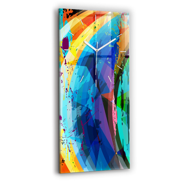 Ceas vertical de perete din sticlă Fundal abstract