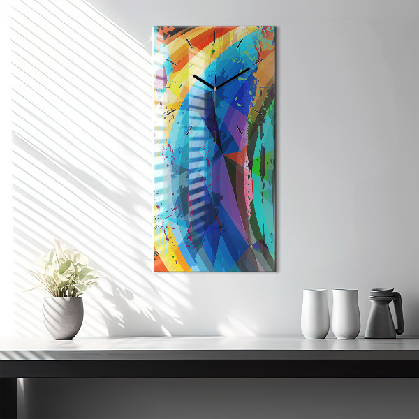 Ceas vertical de perete din sticlă Fundal abstract