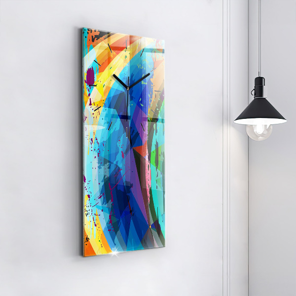 Ceas vertical de perete din sticlă Fundal abstract