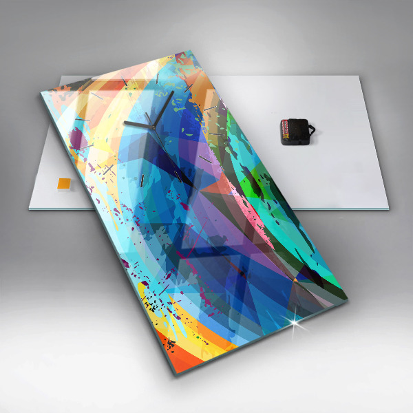 Ceas vertical de perete din sticlă Fundal abstract