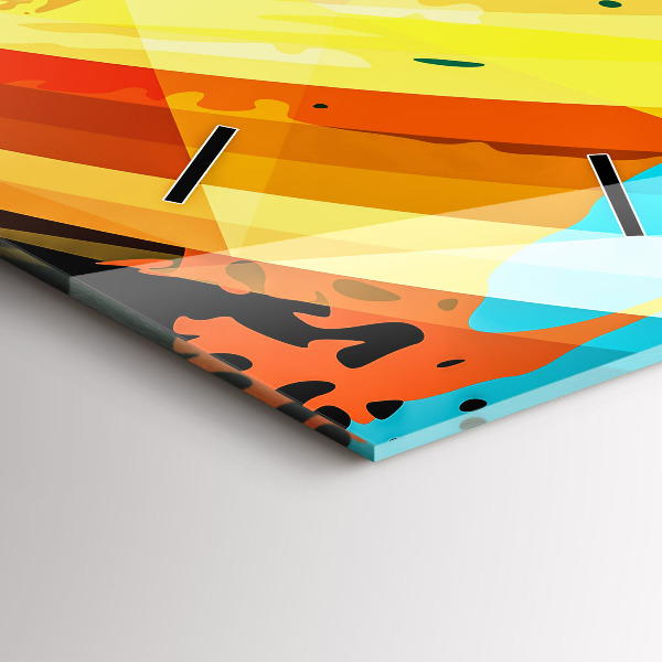 Ceas vertical de perete din sticlă Fundal abstract