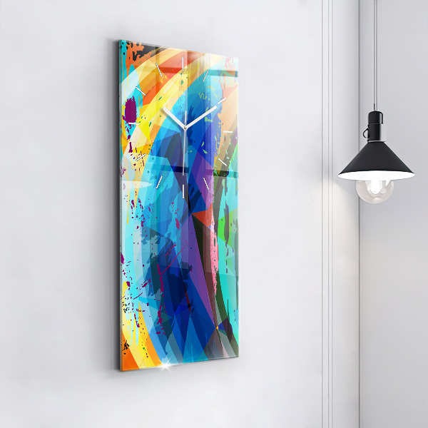 Ceas vertical de perete din sticlă Fundal abstract