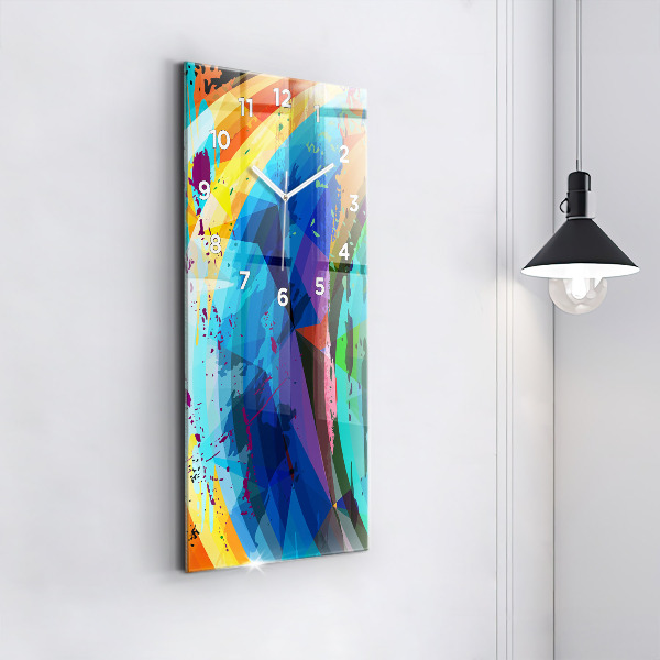 Ceas vertical de perete din sticlă Fundal abstract
