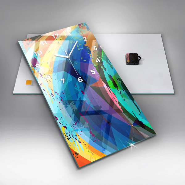 Ceas vertical de perete din sticlă Fundal abstract