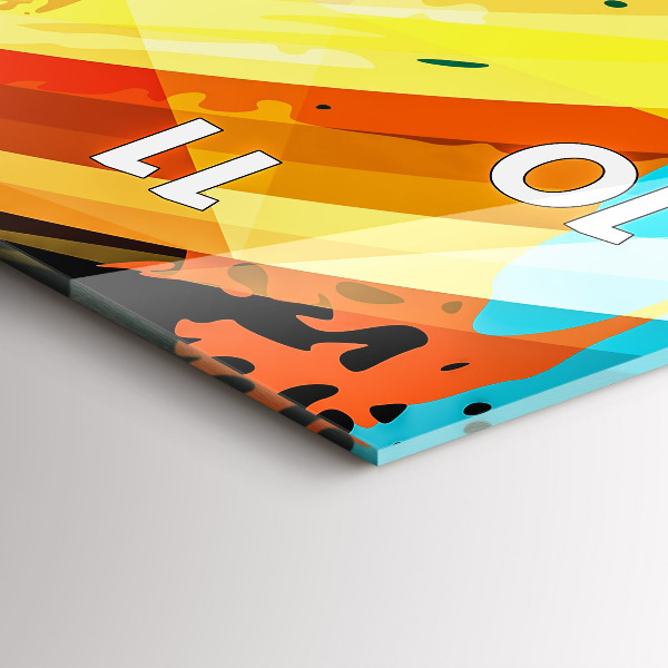 Ceas vertical de perete din sticlă Fundal abstract