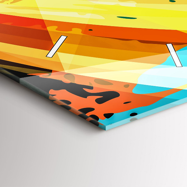 Ceas vertical de perete din sticlă Fundal abstract