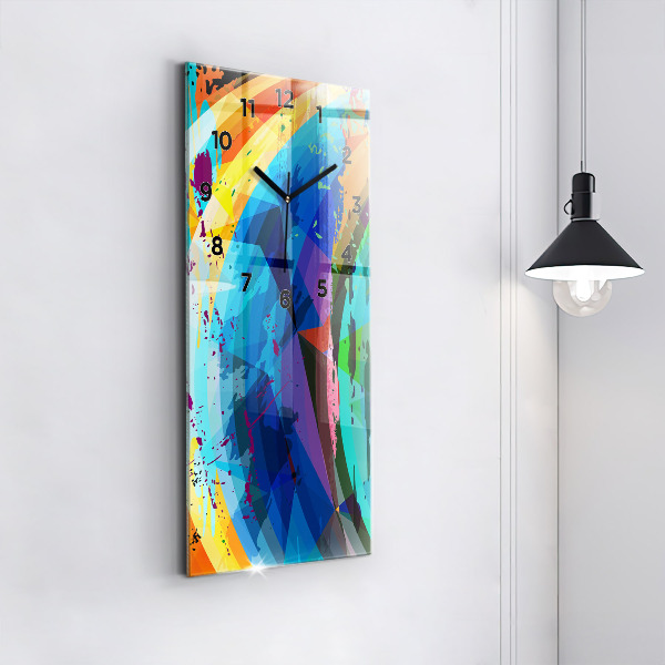 Ceas vertical de perete din sticlă Fundal abstract