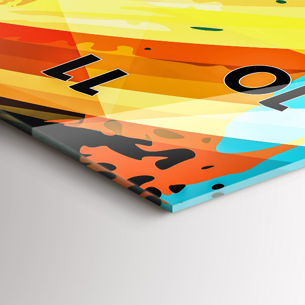 Ceas vertical de perete din sticlă Fundal abstract