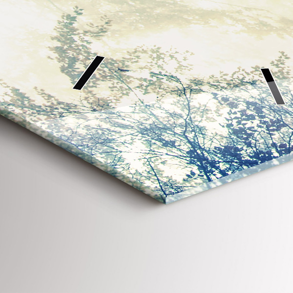 Ceas vertical de perete din sticlă Drum de toamnă pădure ceață