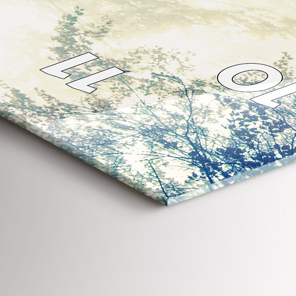 Ceas vertical de perete din sticlă Drum de toamnă pădure ceață