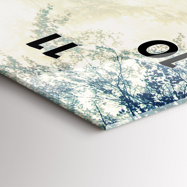 Ceas vertical de perete din sticlă Drum de toamnă pădure ceață