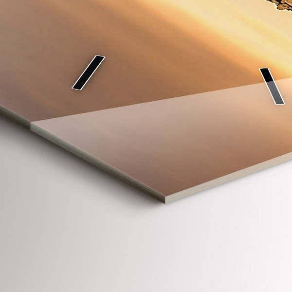 Ceas vertical de perete din sticlă Piramide și apus