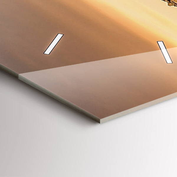 Ceas vertical de perete din sticlă Piramide și apus