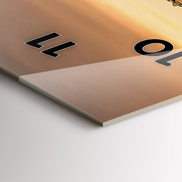 Ceas vertical de perete din sticlă Piramide și apus