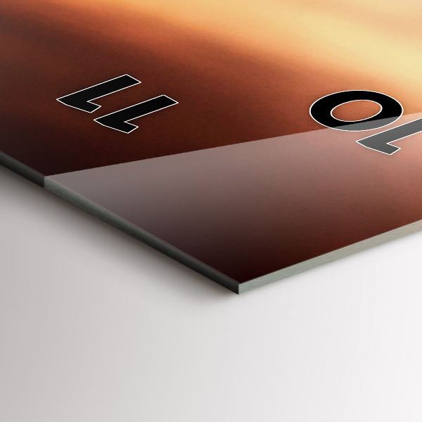 Ceas vertical de perete din sticlă Scoici pe plajă