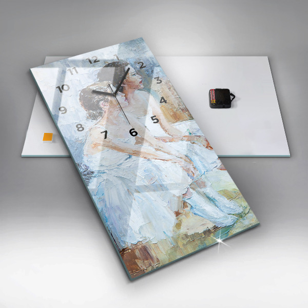 Ceas vertical de perete din sticlă Tinere balerine