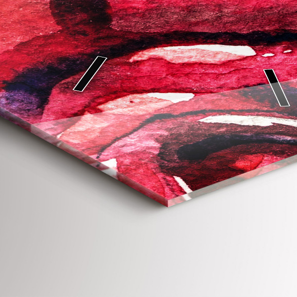 Ceas vertical de perete din sticlă Portretul colorat al unei femei