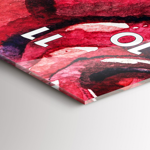 Ceas vertical de perete din sticlă Portretul colorat al unei femei